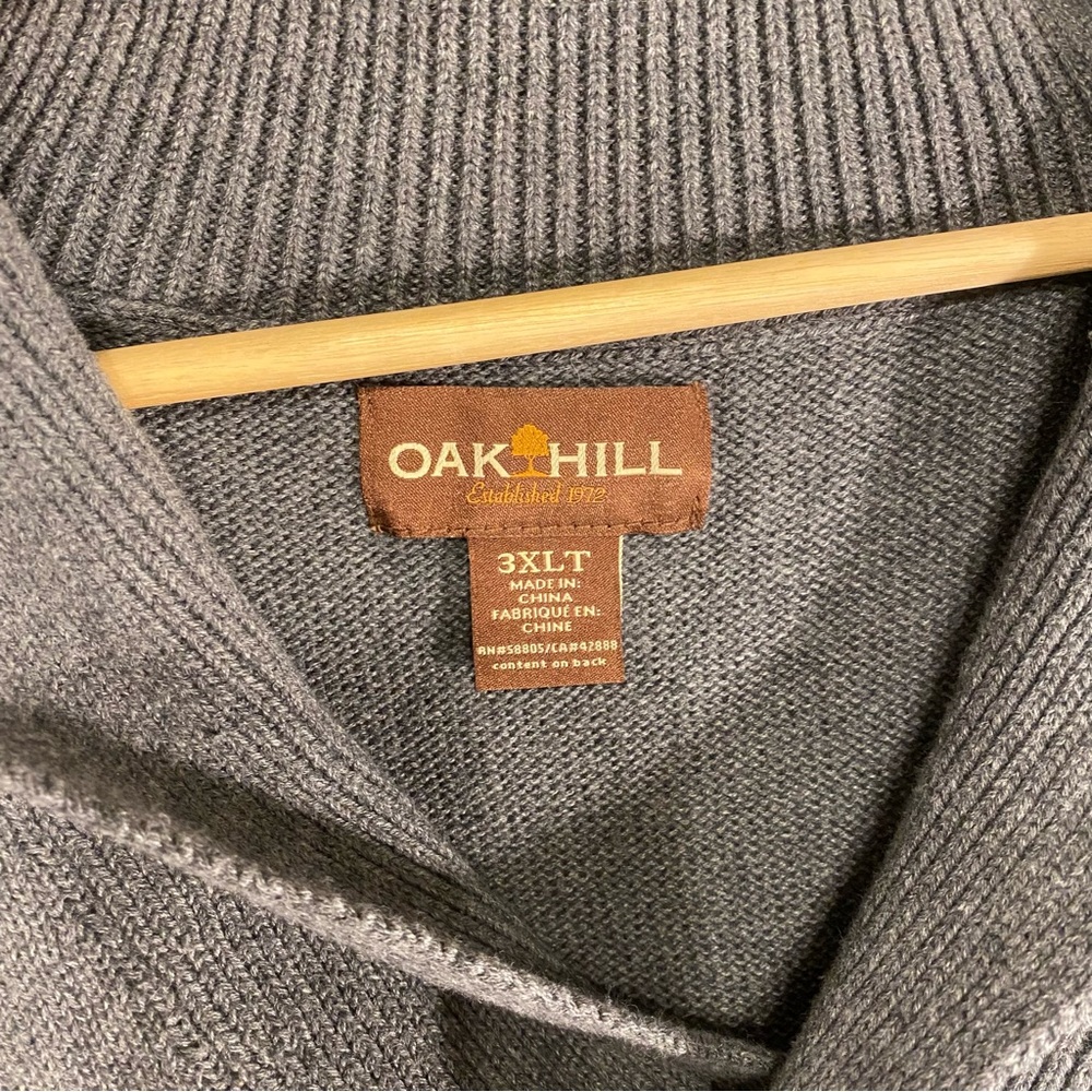 Oak Hill Grey Cowl Neck Men's Sweater - Picture 2 of 4